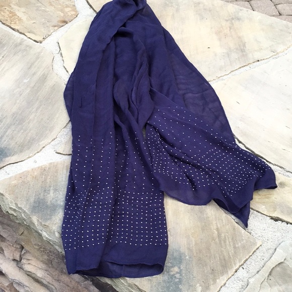 Navy blue scarf - Picture 4 of 4